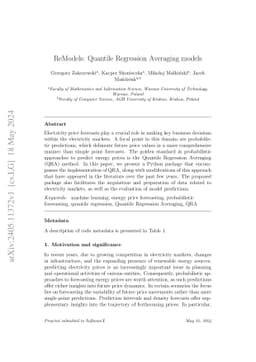 ReModels: Quantile Regression Averaging models