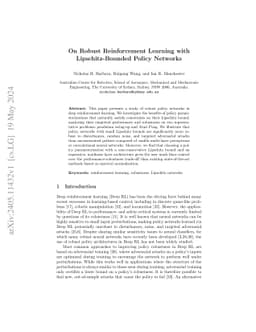On Robust Reinforcement Learning with Lipschitz-Bounded Policy Networks