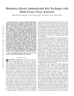 Biometrics-Based Authenticated Key Exchange with Multi-Factor Fuzzy
  Extractor