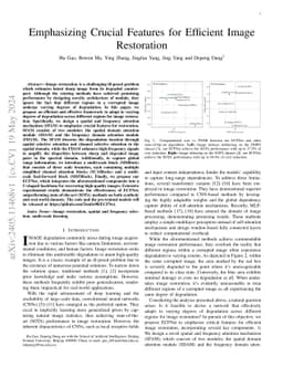 Emphasizing Crucial Features for Efficient Image Restoration