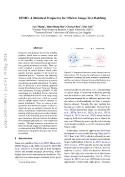 DEMO: A Statistical Perspective for Efficient Image-Text Matching