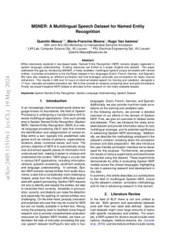 MSNER: A Multilingual Speech Dataset for Named Entity Recognition