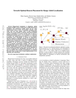 Towards Optimal Beacon Placement for Range-Aided Localization