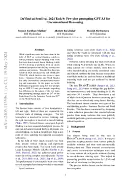 DaVinci at SemEval-2024 Task 9: Few-shot prompting GPT-3.5 for
  Unconventional Reasoning