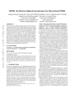 OFHE: An Electro-Optical Accelerator for Discretized TFHE