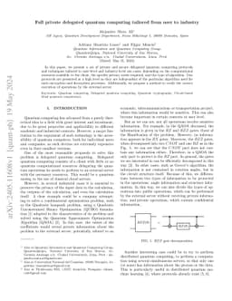 Full private delegated quantum computing tailored from user to industry