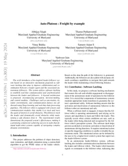 Auto-Platoon : Freight by example