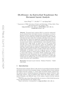 DLAFormer: An End-to-End Transformer For Document Layout Analysis