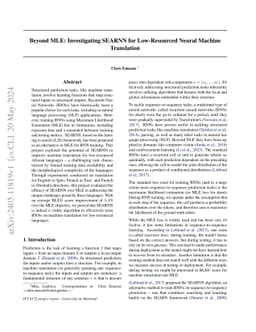 Beyond MLE: Investigating SEARNN for Low-Resourced Neural Machine
  Translation