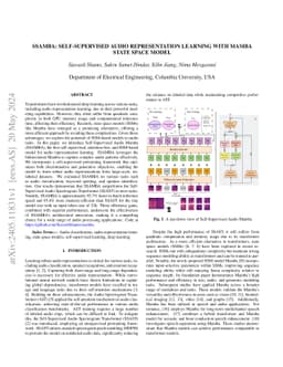 SSAMBA: Self-Supervised Audio Representation Learning with Mamba State Space Model