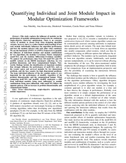 Quantifying Individual and Joint Module Impact in Modular Optimization
  Frameworks