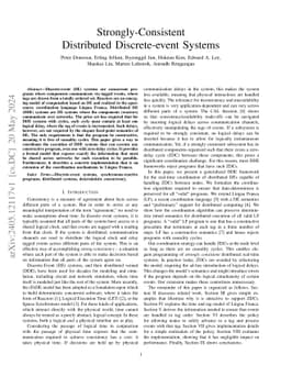 Strongly-Consistent Distributed Discrete-event Systems