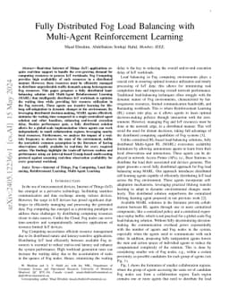 Fully Distributed Fog Load Balancing with Multi-Agent Reinforcement Learning