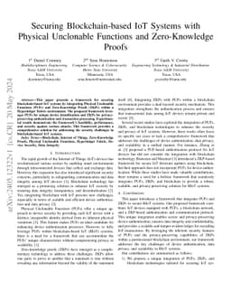 Securing Blockchain-based IoT Systems with Physical Unclonable Functions
  and Zero-Knowledge Proofs