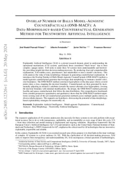 Overlap Number of Balls Model-Agnostic CounterFactuals (ONB-MACF): A
  Data-Morphology-based Counterfactual Generation Method for Trustworthy
  Artificial Intelligence