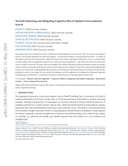 Towards Detecting and Mitigating Cognitive Bias in Spoken Conversational
  Search