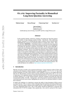 OLAPH: Improving Factuality in Biomedical Long-form Question Answering