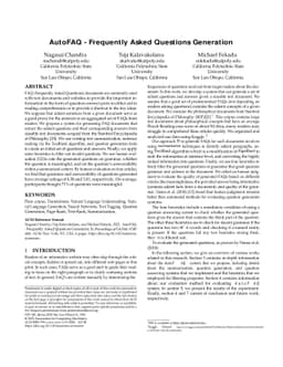 Auto FAQ Generation