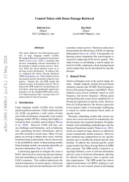 Control Token with Dense Passage Retrieval