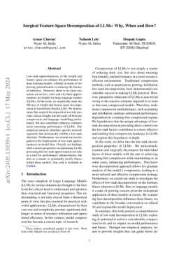 Surgical Feature-Space Decomposition of LLMs: Why, When and How?