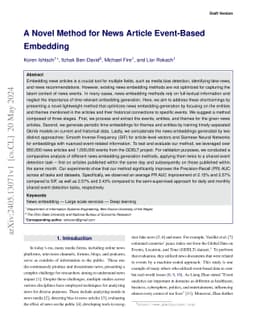 A Novel Method for News Article Event-Based Embedding