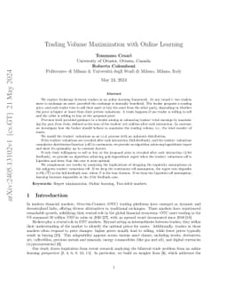 Trading Volume Maximization with Online Learning
