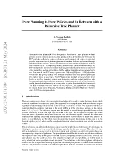 Pure Planning to Pure Policies and In Between with a Recursive Tree
  Planner