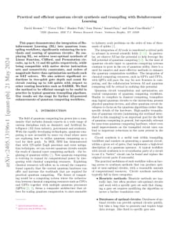 Practical and efficient quantum circuit synthesis and transpiling with Reinforcement Learning
