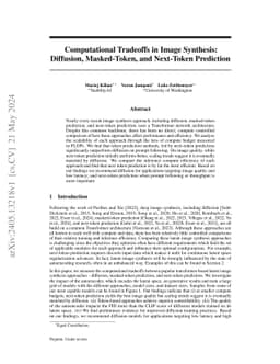 Computational Tradeoffs in Image Synthesis: Diffusion, Masked-Token, and
  Next-Token Prediction