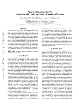 You don't understand me!: Comparing ASR results for L1 and L2 speakers
  of Swedish