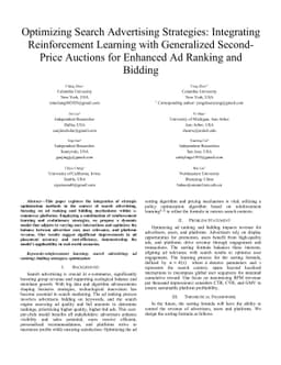 Optimizing Search Advertising Strategies: Integrating Reinforcement
  Learning with Generalized Second-Price Auctions for Enhanced Ad Ranking and
  Bidding