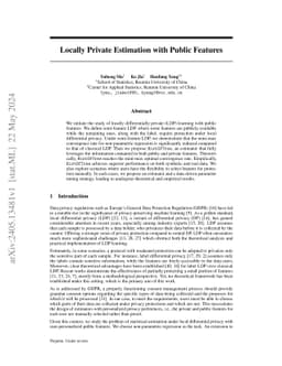 Locally Private Estimation with Public Features