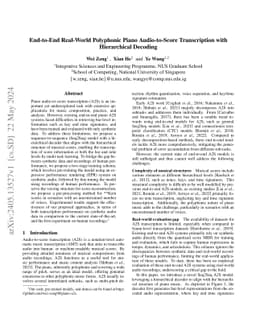 End-to-End Real-World Polyphonic Piano Audio-to-Score Transcription with
  Hierarchical Decoding