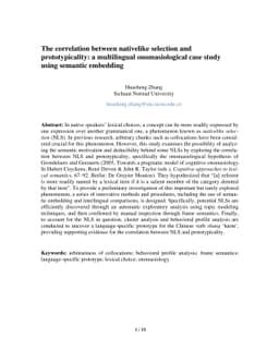 The correlation between nativelike selection and prototypicality: a
  multilingual onomasiological case study using semantic embedding