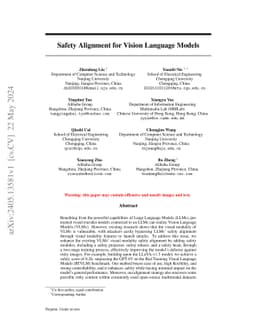 Safety Alignment for Vision Language Models