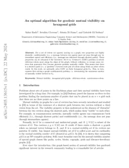 An optimal algorithm for geodesic mutual visibility on hexagonal grids