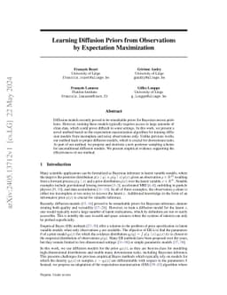 Learning Diffusion Priors from Observations by Expectation Maximization