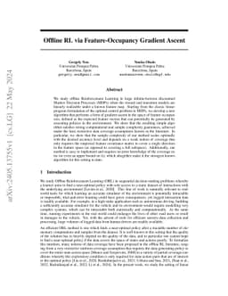 Offline RL via Feature-Occupancy Gradient Ascent