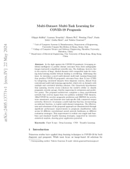 Multi-Dataset Multi-Task Learning for COVID-19 Prognosis