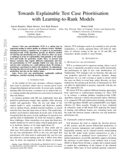 Towards Explainable Test Case Prioritisation with Learning-to-Rank
  Models