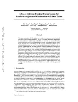 xRAG: Extreme Context Compression for Retrieval-augmented Generation
  with One Token