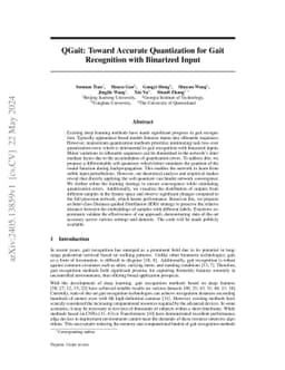 QGait: Toward Accurate Quantization for Gait Recognition with Binarized
  Input