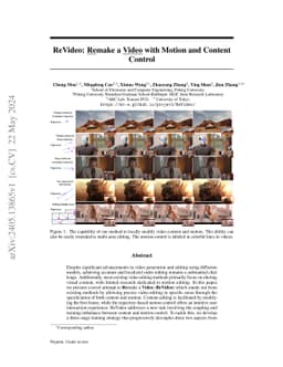 ReVideo: Remake a Video with Motion and Content Control