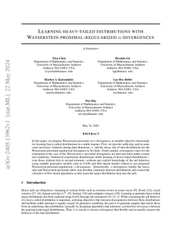 Learning heavy-tailed distributions with
  Wasserstein-proximal-regularized $α$-divergences