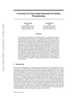 Learning Cut Generating Functions for Integer Programming