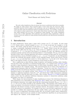 Online Classification with Predictions