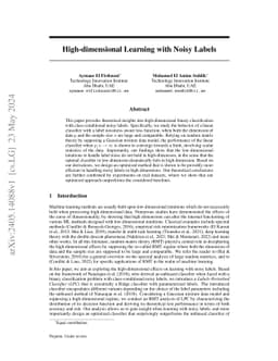 High-dimensional Learning with Noisy Labels