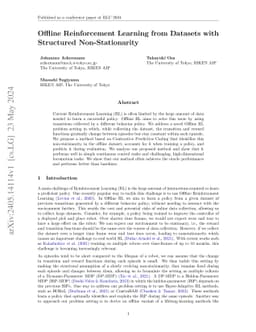 Offline Reinforcement Learning from Datasets with Structured
  Non-Stationarity