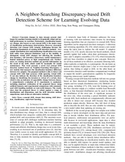 A Neighbor-Searching Discrepancy-based Drift Detection Scheme for
  Learning Evolving Data