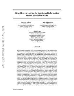 Graphlets correct for the topological information missed by random walks